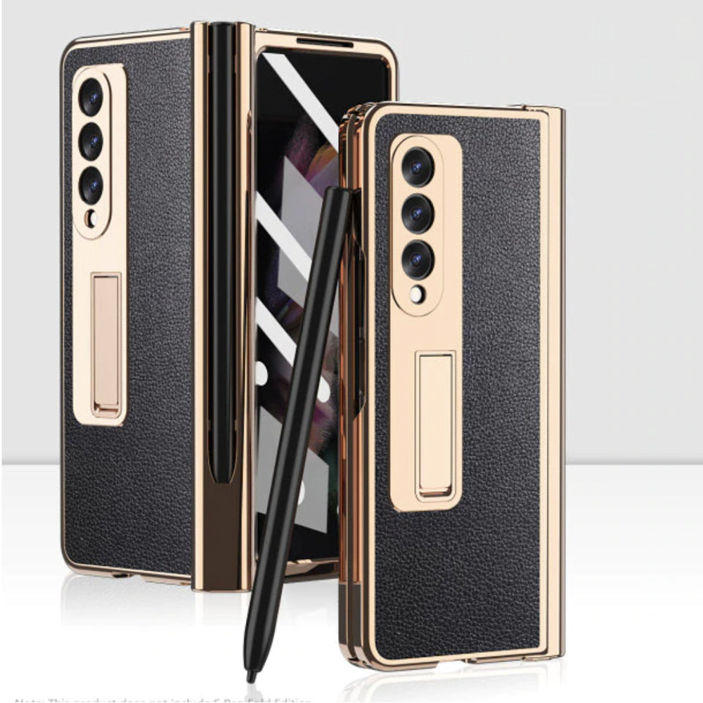 Leather Kickstand Case II (Pen slot) - Z Fold 3