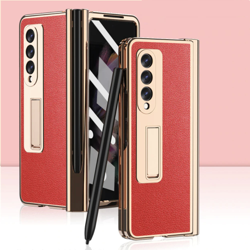 Leather Kickstand Case II (Pen slot) - Z Fold 3